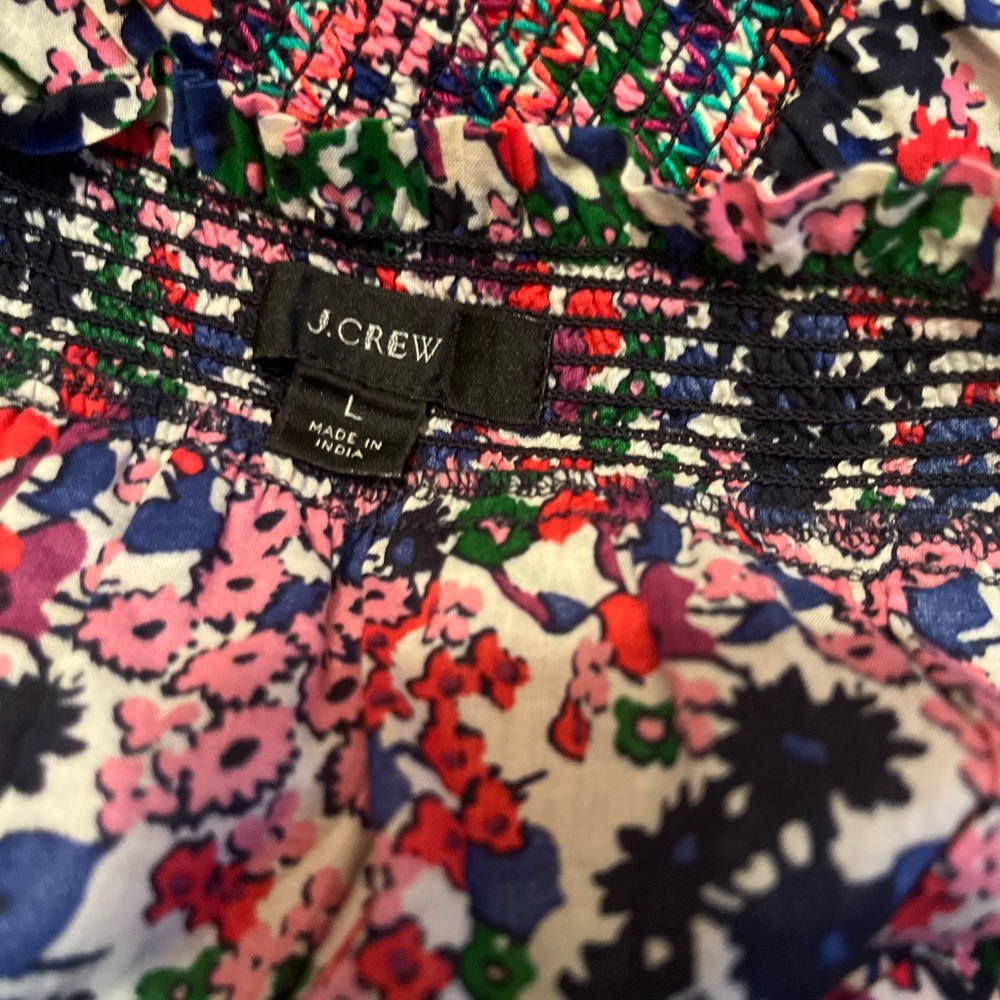 J. Crew size L Smocked dress in watermark floral print - Picture 6 of 10